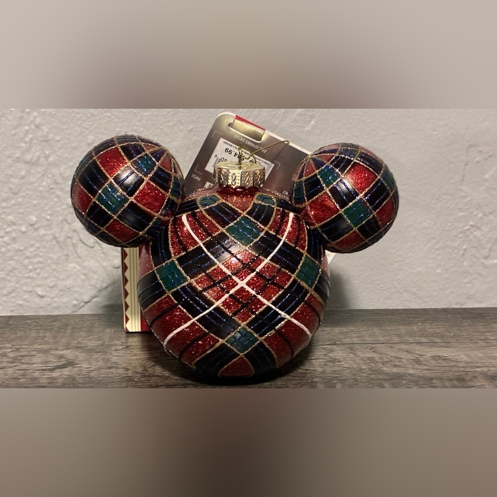 Disney Parks Sketchbook Plaid Mickey Mouse Ornament - Picture 3 of 7